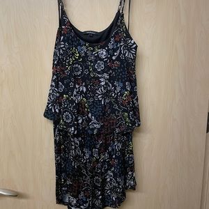 Black floral romper